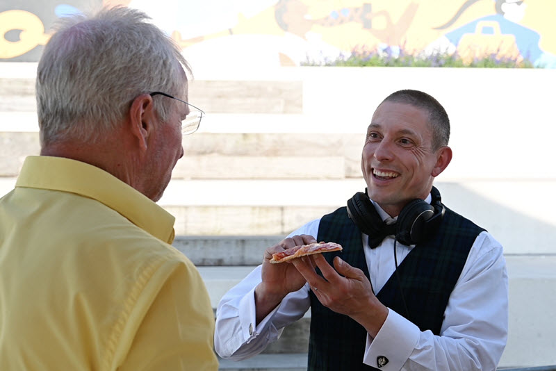 Pizza-Catering bei einer Firmenveranstaltung